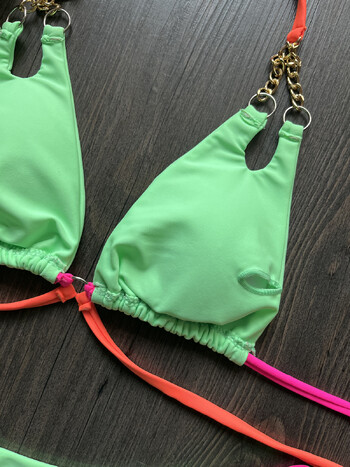 Para Praia Sexy Πολύχρωμα Push Up Γυναικεία Μαγιό Brazilian Bikini 2023 Halter Biquini Holiday Two Pieces μαγιό