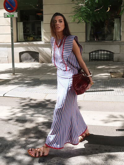 Μακρυ φόρεμα με αντίθεση vintage εκτύπωσης για Γυναικεία Μόδα O λαιμό ιπτάμενα μανίκια Slim Vestido 2024 Chic Summer Lady Street Robe