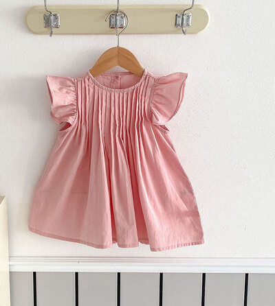 MILANCEL 2024 Rochie de vara pentru fete Rochie cu volane pentru fete 0-5 ani plisate pentru copii Rochii pentru fete