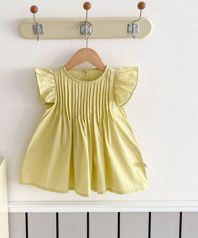 MILANCEL 2024 Rochie de vara pentru fete Rochie cu volane pentru fete 0-5 ani plisate pentru copii Rochii pentru fete