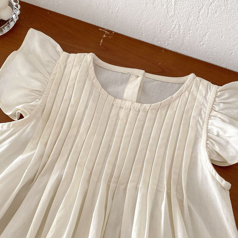 MILANCEL 2024 Rochie de vara pentru fete Rochie cu volane pentru fete 0-5 ani plisate pentru copii Rochii pentru fete