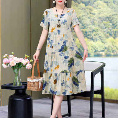 Νέο φόρεμα Γυναικείο Summer Sundress 2023 Casual κοντομάνικο φόρεμα Vestidos Γυναικεία ρόμπα O-neck Oversized Bohemian φορέματα
