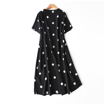 ZANZEA naiste vabaaja täppidega kleit 2024 suvine lahtine Vestidos Solid Baggy ümara kaelusega kleidid Elegantsed lühikeste varrukatega lühikesed hommikumantlid