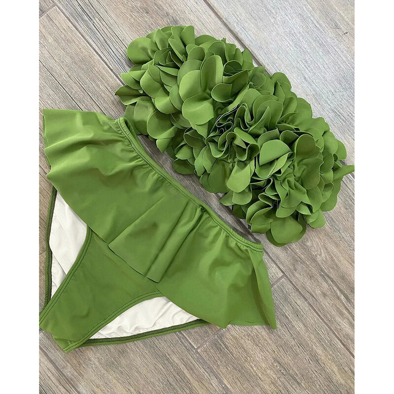 Gėlėti „Bikini Push Up“ moteriški maudymosi kostiumėliai, 2024 m. Seksualūs maudymosi kostiumėliai Brazilijos bikinio rinkinys „Biquini“ moteriški maudymosi kostiumėliai „Ruffle“ paplūdimio drabužiai