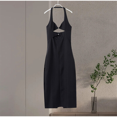 Seksikas päitsetega auklik pikk naiste kleit õlgadeta varrukatega seljata Bodycon naiste kleidid 2024. aasta suve uue daamipeo vestid