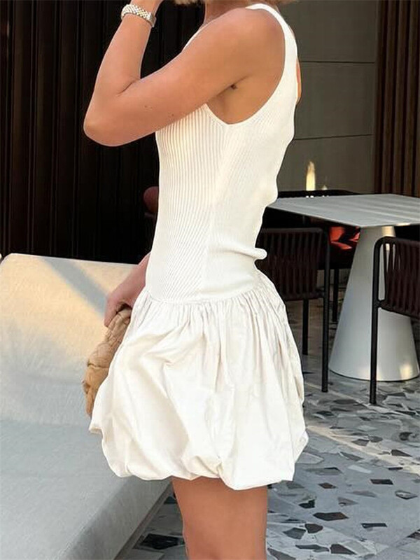 „CHRONSTYLE“ moteriška trumpa, mini klostuota suknelė be rankovių, nepriekaištinga, plona suknelė, vasaros vakarėliui skirta moteriška „Vestidos“ 2024 m.