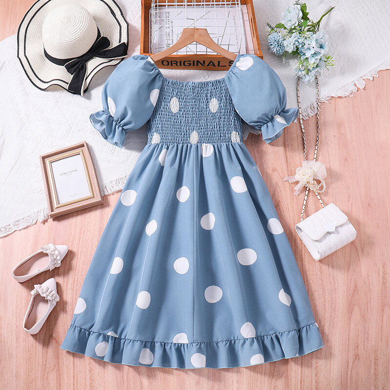 Nouă rochie de vară cu mâneci scurte cu mâneci scurte prințesă lungă pentru fetiță drăguță petrecere de vacanță modă zilnică ocazională pentru 8-12 ani ținută pentru copii