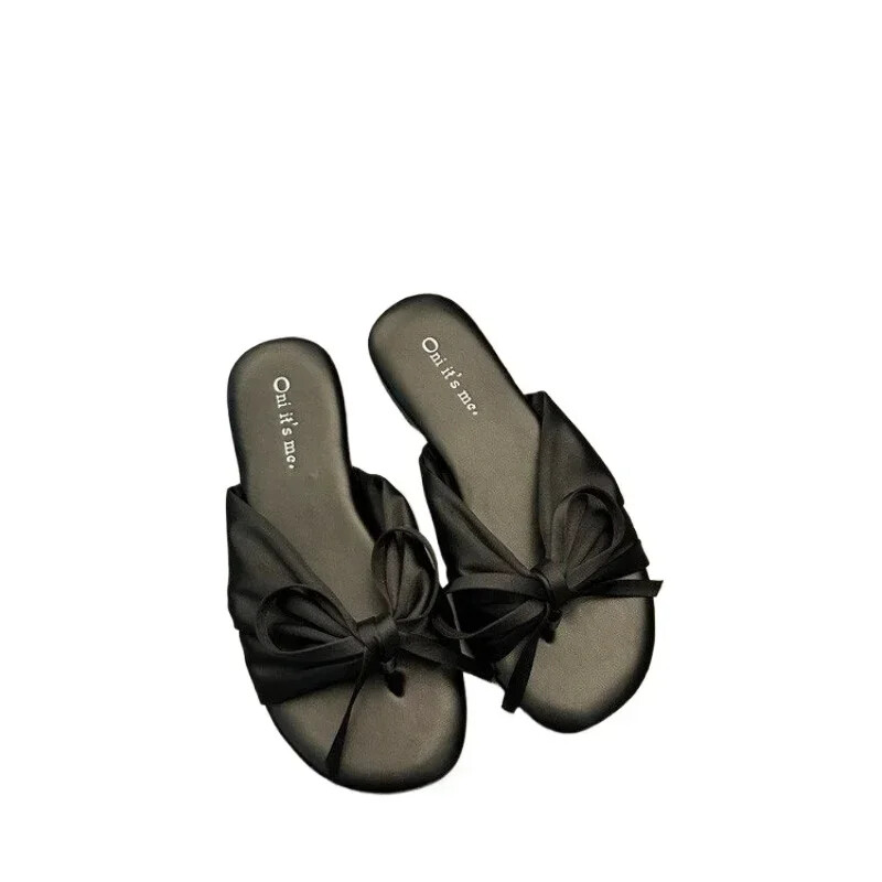 Naiste kingad 2024 Kvaliteetsed avatud ninaga naiste sussid Moodsad igapäevasussid Naiste liblikasõlmidega ümara ninaga lamedad naiste kingad