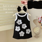 Uued tüdrukud Beebiprintsess Kleit Elegantne Tüdrukutele Lastele 3D Lilled Varrukateta Suvised Sünnipäevakleidid Lastele Vestido Lasteriided