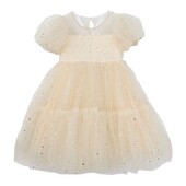 Tüdrukute printsessi kleit ümara kraega lühikeste varrukatega Beebi peokleit pärlvõrguga lastele