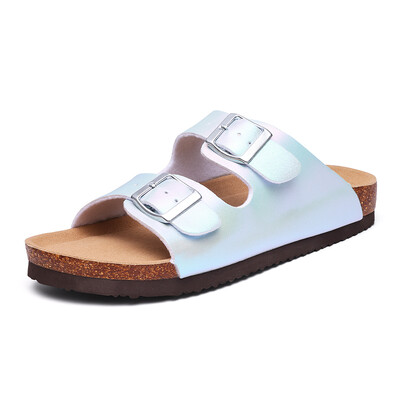 Litfun Fashion Nahast sandaalid Naiste gradientkorgist sussid Pandlaga õues rannajalatsid Majasandaalid Suvesandaalid