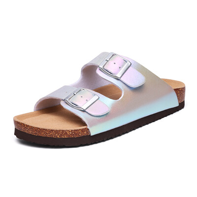 Litfun Fashion Nahast sandaalid Naiste gradientkorgist sussid Pandlaga õues rannajalatsid Majasandaalid Suvesandaalid