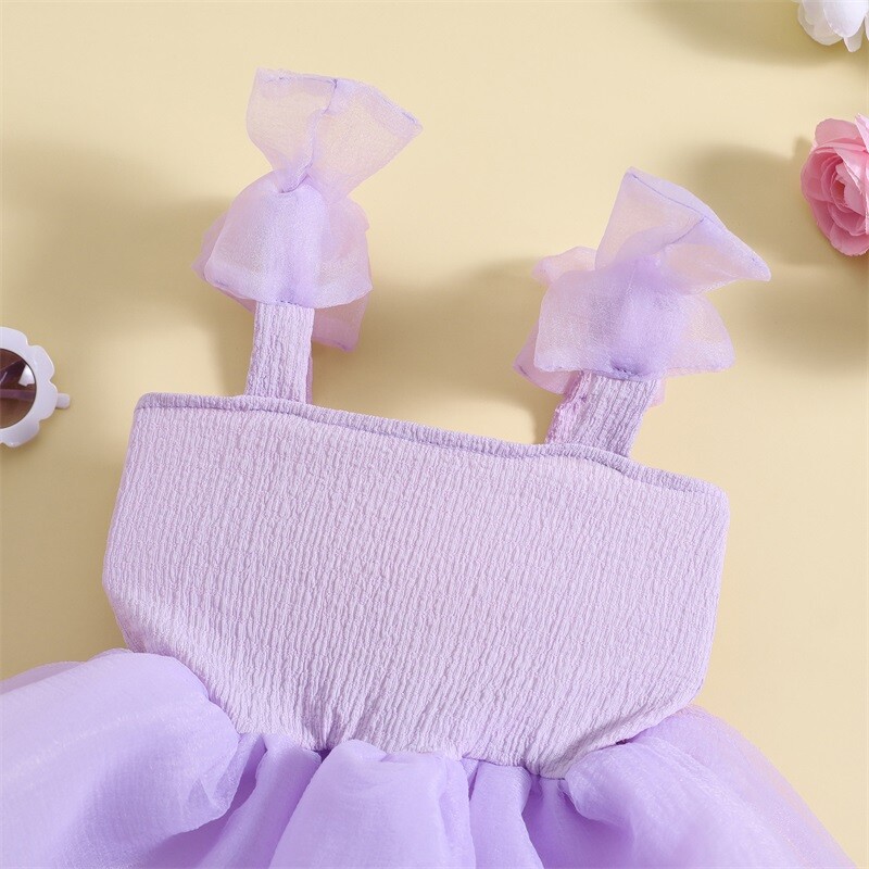 1-6 a beebitüdrukute peokleit Printsesskleit Lastele Varrukateta vöörihmad Võrk tüll Tutu A-kujulised kleidid Lastele Suveriided