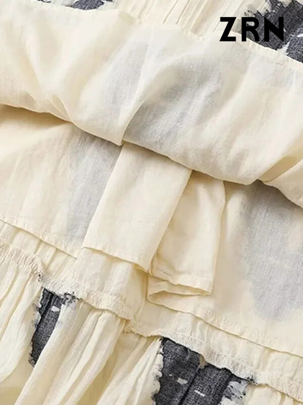 ZRN naiste moeprindiga asümmeetriline midikleit Seksikas seljaosata reguleeritava lipsupaelaga naiste kleidid Vestidos Mujer