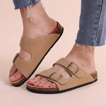 Crestar Cork Footbed Arizona Sandals For Women Men Нови класически едноцветни модни чехли с подпора на арка Велурени обувки с приплъзване