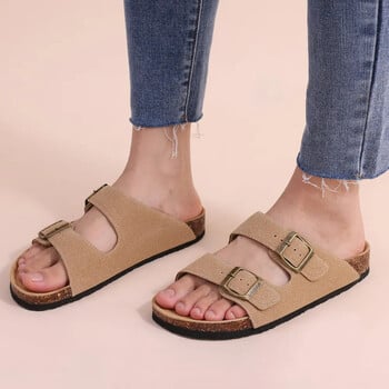 Crestar Cork Footbed Arizona Sandals For Women Men Нови класически едноцветни модни чехли с подпора на арка Велурени обувки с приплъзване