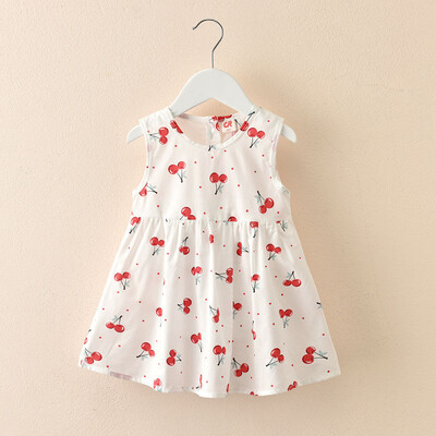 1-7 metų mergaičių suknelė vasariškai gėlių raštais vaikiškas sijonas medvilninis saulėlydis Mielas, patogus kūdikių paplūdimio drabužis Vaikiški drabužiai