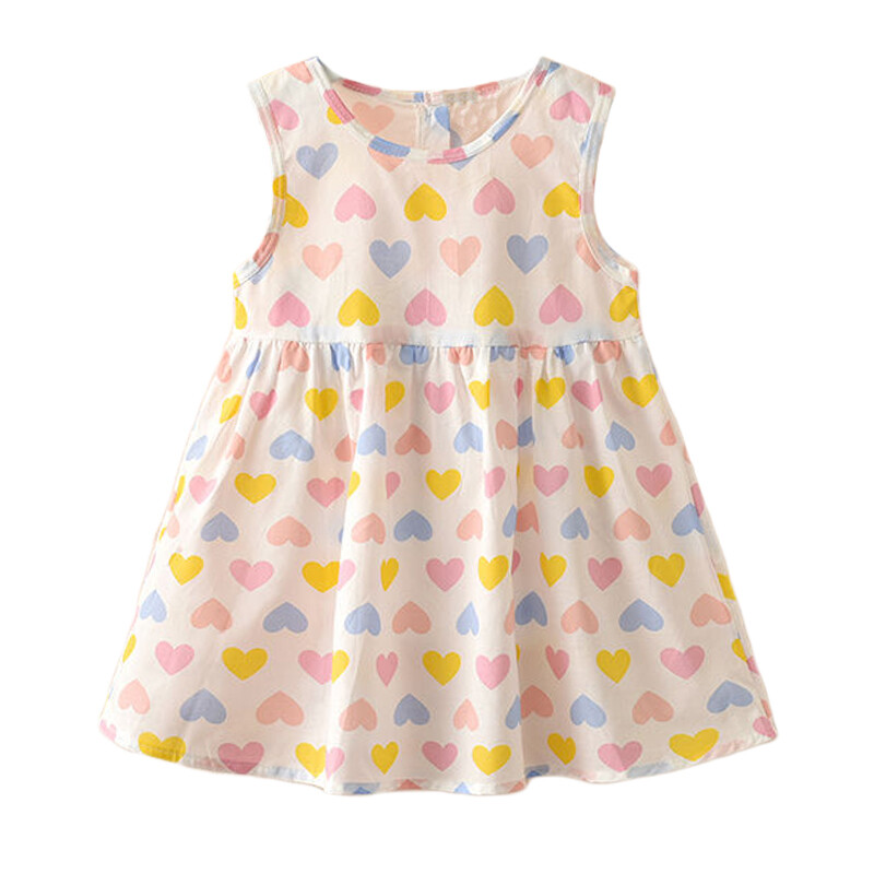1-7 metų mergaičių suknelė vasariškai gėlių raštais vaikiškas sijonas medvilninis saulėlydis Mielas, patogus kūdikių paplūdimio drabužis Vaikiški drabužiai
