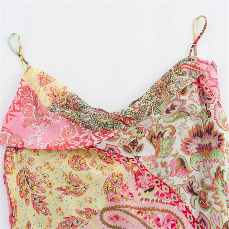 Moteriška, 2024 m. slystanti suknelė, naujos mados, vasaros kratinys spausdintos suknelės be nugarų moterims, laisvalaikio prašmatni moteriška vidutinio dydžio suknelė