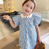 Melario 2023 Tüdrukute Beebide Suvine Lillekleit Armas printsess Tüdruk Lastele Tikandkrae Puuvillane Sünnipäevakleidid Lasteriided