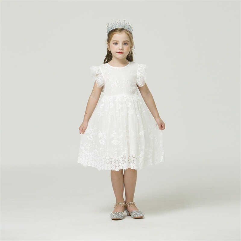 Väikeste tüdrukute 2023. aasta kleit, uus suvine pitstikandiga lillekleit Printsessi sünnipäevapeokleit Vestidos pühade vabaajarõivad 3–8 aastat