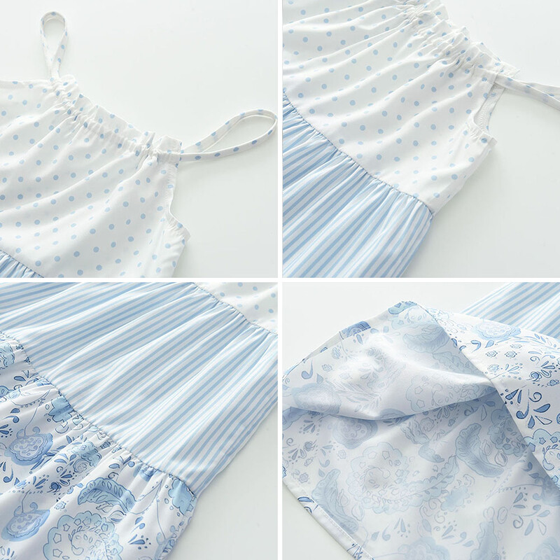 „Bear Leader“ vasariniai mergaičių rūbai, taškeliai dryžuoti, gėlėti, marginiai, sijonas, madinga mergaitėms suknelė 3–7 metams