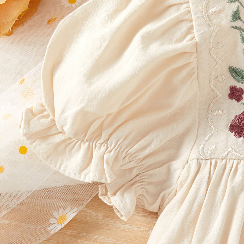 Tüdrukute kleit suvine lühikeste varrukatega tikitud printsesskleit Lastele mõeldud kleidid tüdrukutele Moodne laste kleit tüdrukutele 2 3 4 5 6 7Y