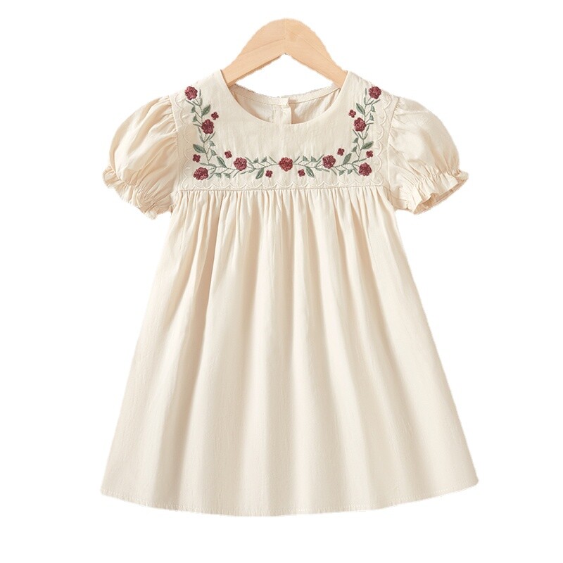 Tüdrukute kleit suvine lühikeste varrukatega tikitud printsesskleit Lastele mõeldud kleidid tüdrukutele Moodne laste kleit tüdrukutele 2 3 4 5 6 7Y