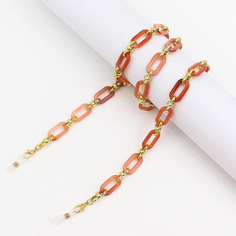 Piiriülene kommivärvi klaasikett, tipptasemel Euroopa ja Ameerika mood ja isikupära, akrüülist rippkael, kukkumisvastased prillide rihmatarvikud