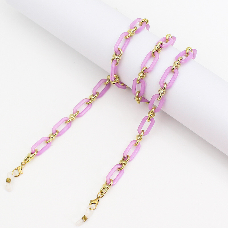 Piiriülene kommivärvi klaasikett, tipptasemel Euroopa ja Ameerika mood ja isikupära, akrüülist rippkael, kukkumisvastased prillide rihmatarvikud