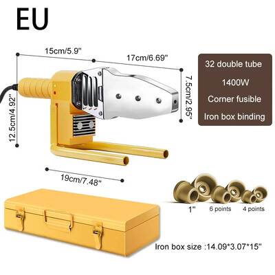 Stroj za zavarivanje cijevi 600/800/1400W 220V Lemilo za cijevi Zavarivanje plastike za Pb/Pp/Pe/Ppr Stroj za vruće taljenje cijevi 20-32 Tip