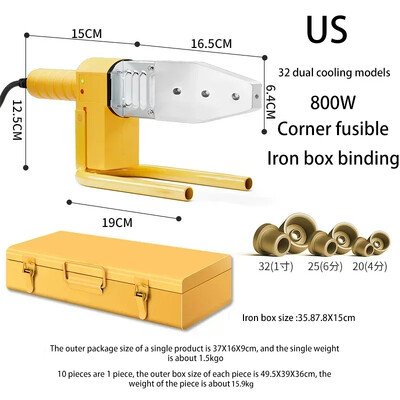 Stroj za zavarivanje cijevi 600/800/1400W 220V Lemilo za cijevi Zavarivanje plastike za Pb/Pp/Pe/Ppr Stroj za vruće taljenje cijevi 20-32 Tip