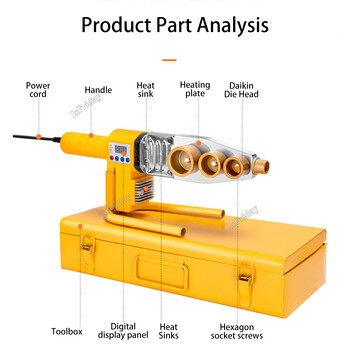 Машина за заваряване на тръби PB/PP/PE/PPR 600W-1000W поялник за pvc тръби Пластмасови заваряващи нагревателни инструменти за горещо топене