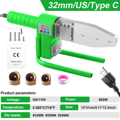 Stroj za zavarivanje plastičnih cijevi od 800/1000 W 110 V/220 V Kućni profesionalni alat za vruće otapanje Alati za zavarivanje cijevi pogodni za PB/PE/PPR do
