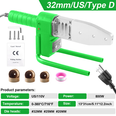 Stroj za zavarivanje plastičnih cijevi od 800/1000 W 110 V/220 V Kućni profesionalni alat za vruće otapanje Alati za zavarivanje cijevi pogodni za PB/PE/PPR do