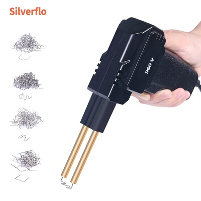 Silverflo 960-V пистолет за заваряване на пластмаса Бързо загряващ горещ телбод Машина за заваряване на пластмаса със скоби Инструменти за ремонт на автомобилна броня Ремонт на пластмаса