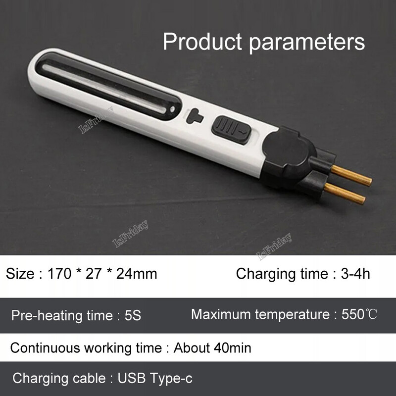 2IN1 pištolj za zavarivanje plastike Bežični pribor za lemljenje za popravak i ojačavanje plastičnih dijelova Vruća spajalica Olovka Litijeva baterija