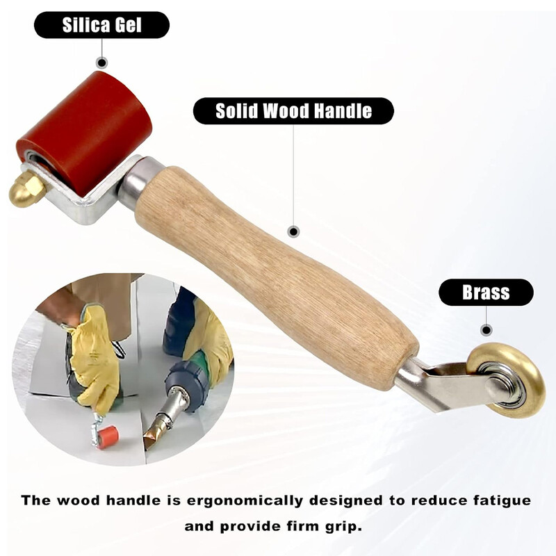 Silikonski ručni kotač od 40 mm, silikonski + mesingani dvostrani valjak za šavove, mesingani tlačni kotač od 6 mm, PVC alat za zavarivanje šava/alat za zavarivanje