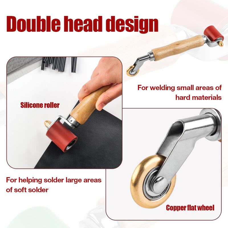 Silikonski ručni kotač od 40 mm, silikonski + mesingani dvostrani valjak za šavove, mesingani tlačni kotač od 6 mm, PVC alat za zavarivanje šava/alat za zavarivanje