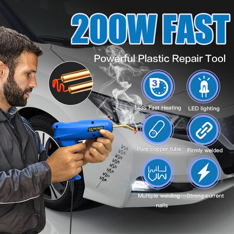 Stroj za popravak automobilskih branika velike snage 200W Pištolj za zavarivanje za popravak plastike Alat za popravak aparata za zavarivanje čavala za zavarivanje plastike