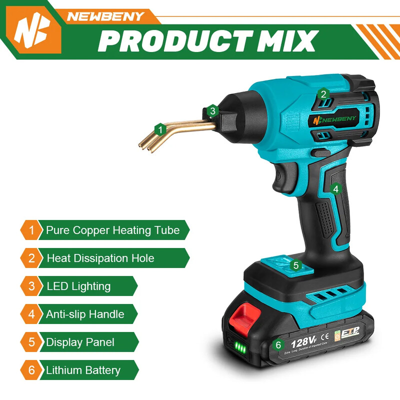 500 ℃ plastični pištolj za zavarivanje, brzo zagrijavanje, punjivi, učinkoviti pribor za popravak plastičnih pukotina na braniku automobila za Makita 18 V bateriju