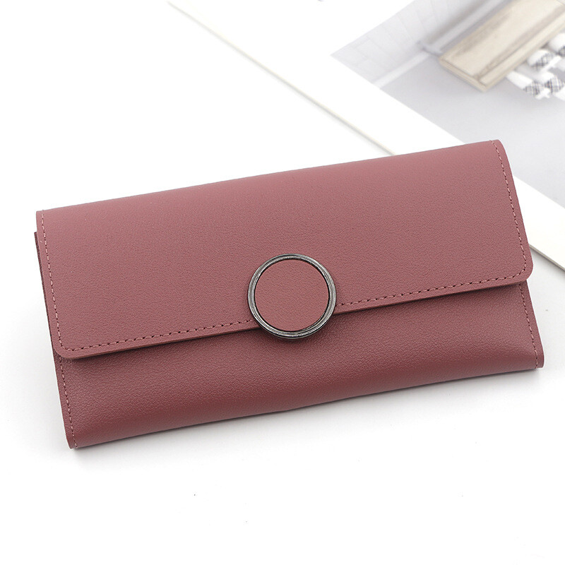 Nauja moteriška piniginė, korėjietiško stiliaus ilga piniginė, paprastas rankinis krepšys, poliuretano trikampė monetų piniginė, kortelių krepšys su daugybe kortelių angų