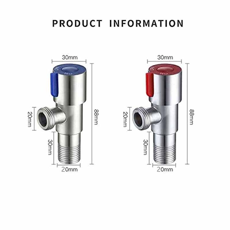 Nehrđajući čelik 304 Ulazni ventil za toplo i hladno Kupaonska slavina Zaporni ventil Kuhinjski sudoper Umivaonik Trokutasti ventil Regulator tlaka vode