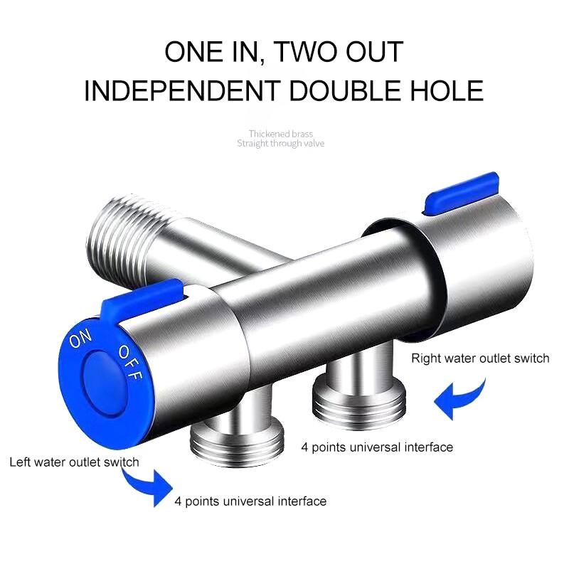 304 nehrđajući čelik 1 u 2 izlazni trokutasti ventil Perilica rublja s 4 točke Dvostruka kontrola Distribucija Sanlong prekidač vode