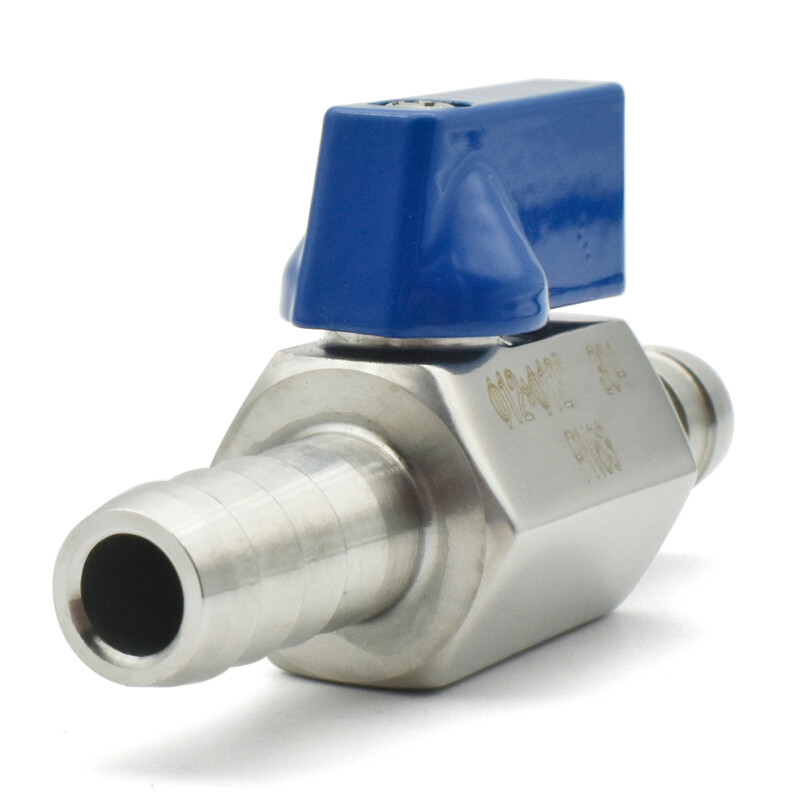 Šipka crijeva Mini kuglasti ventil Sanitarna klasa 304 nehrđajući čelik 7 mm 8 mm 10 mm 12 mm Plin Voda Ulje Crijevo Mikroventil za crijevo na koži