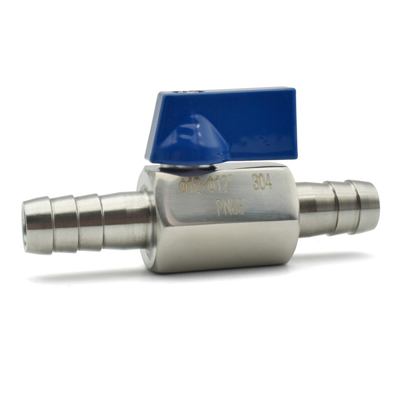 Šipka crijeva Mini kuglasti ventil Sanitarna klasa 304 nehrđajući čelik 7 mm 8 mm 10 mm 12 mm Plin Voda Ulje Crijevo Mikroventil za crijevo na koži
