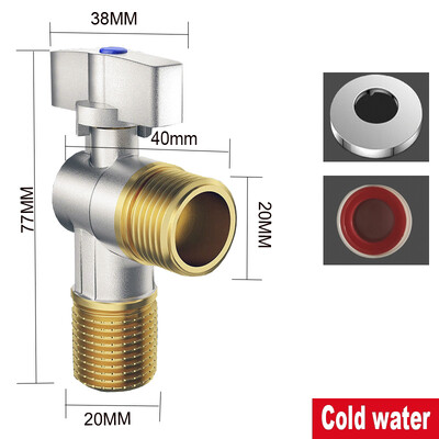 Mjedeni kuglasti ventil za dovod tople i hladne vode G1/2" kupaonski zaporni ventil kuhinjskog sudopera priključak za WC regulator pritiska vode