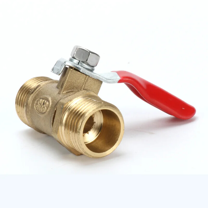 Mjedeni kuglasti ventil 1/8" 1/4" 3/8" 1/2" muški na muški BSP navoj s crvenom polugom Ručka Priključak Spojnica Cijevni priključak Adapter spojnice