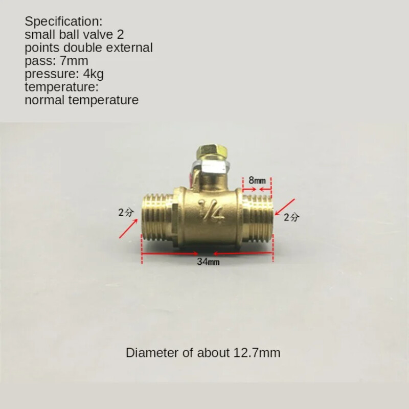 Mjedeni kuglasti ventil 1/8" 1/4" 3/8" 1/2" muški na muški BSP navoj s crvenom polugom Ručka Priključak Spojnica Cijevni priključak Adapter spojnice