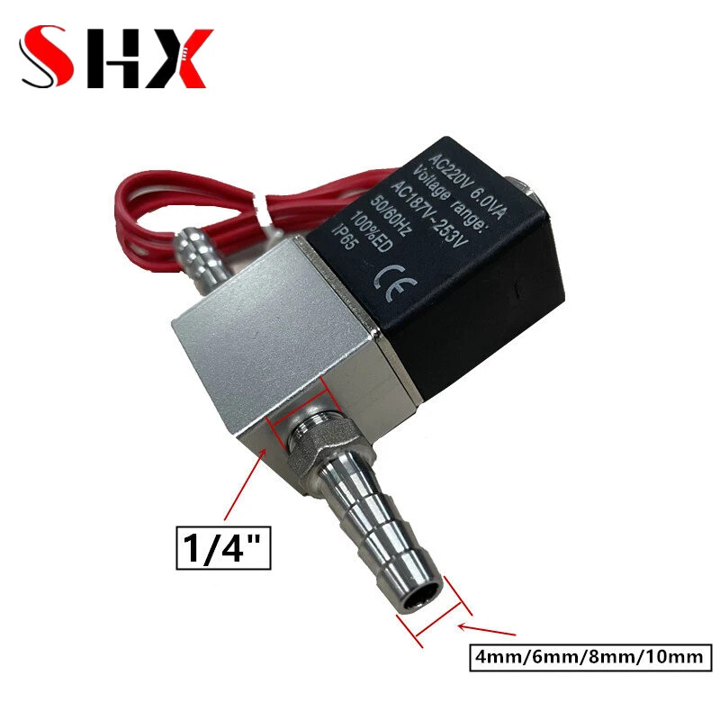 Ventil kompresora 1/4'' normalno zatvoreni pneumatski aluminijski solenoidni ventili 12V 24V 220V 110V Napon za Zrak Voda Ulje 8 mm Cijev